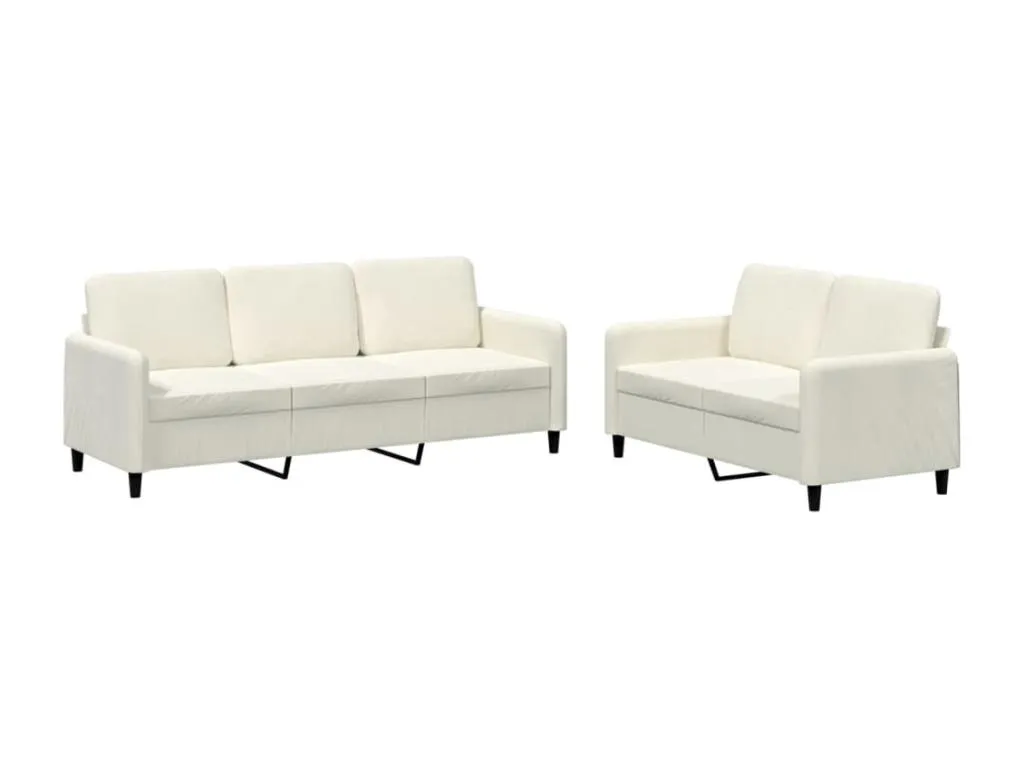 Juego de sofás 2 piezas terciopelo crema 24873TZMK