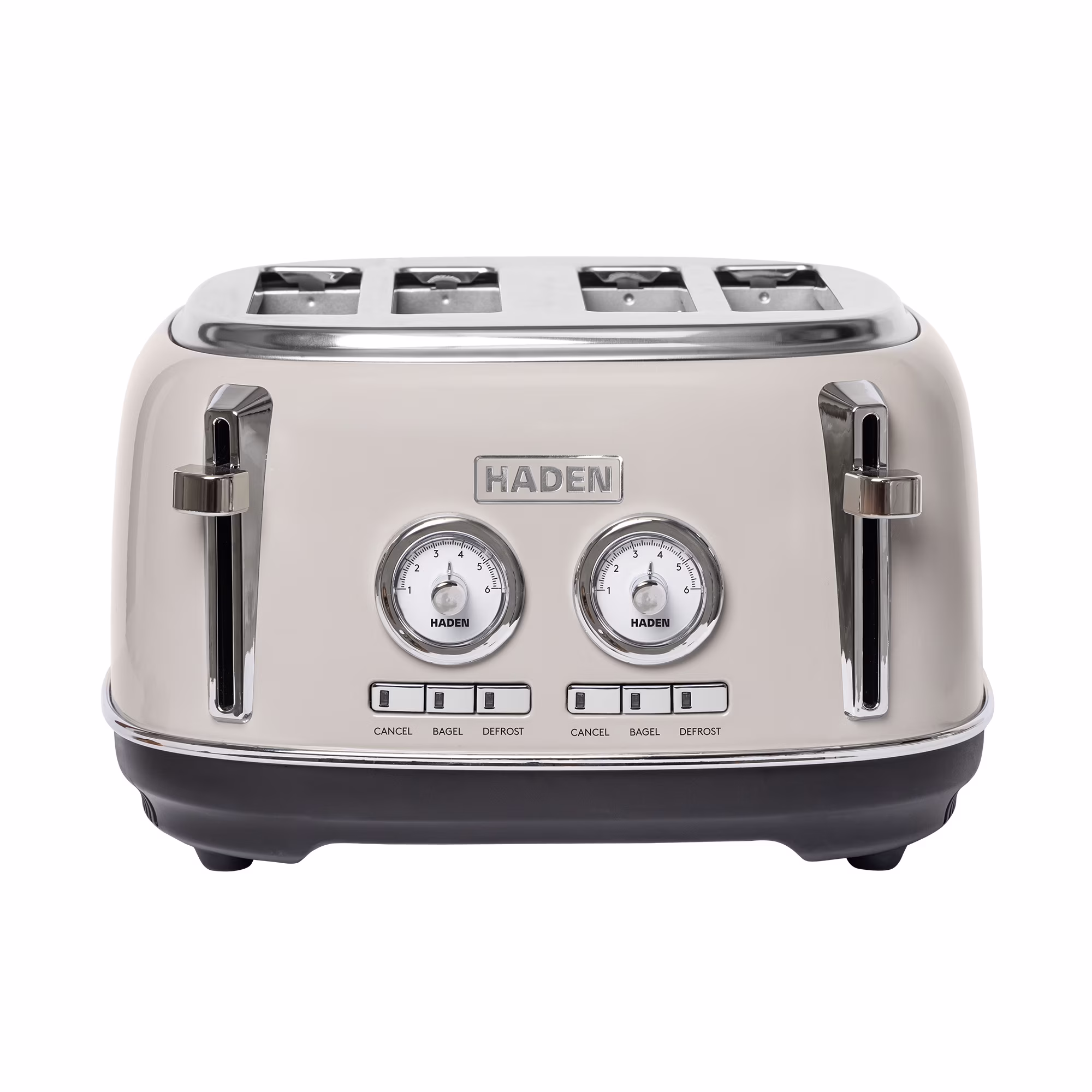 HADEN Dorset Stainless Steel 4-Slice Toaster with Browning Control, Cancel, Reheat and Defrost Settings