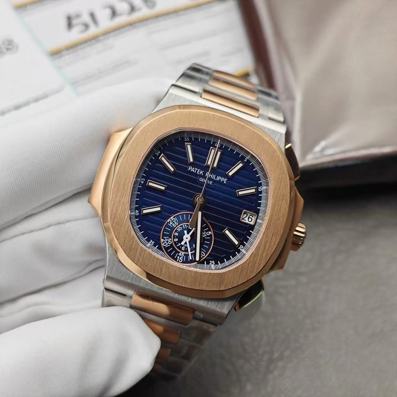 Replica Patek Philippe Nautilus Chronograph Date Two-Tone 5980/1AR-001