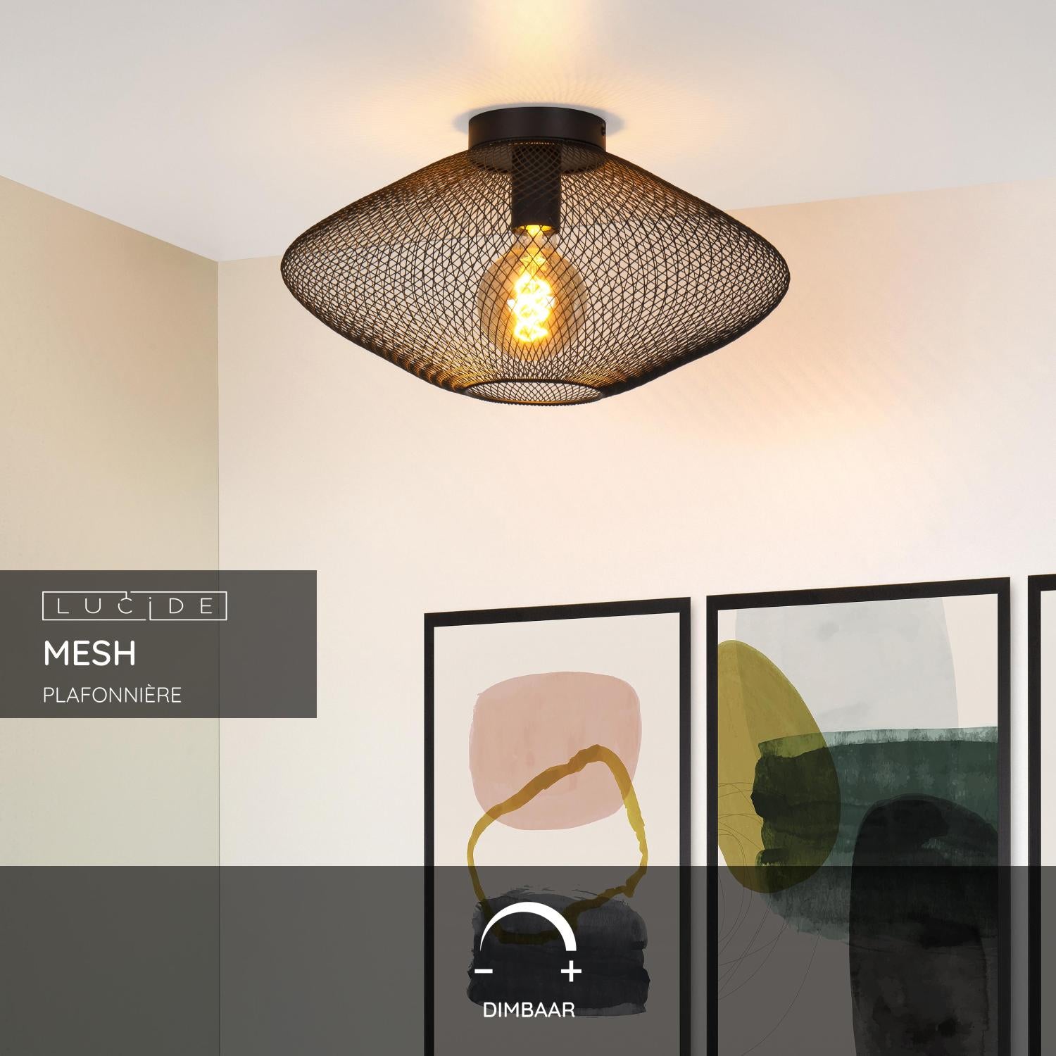 Lucide MESH Plafonnière - Zwart