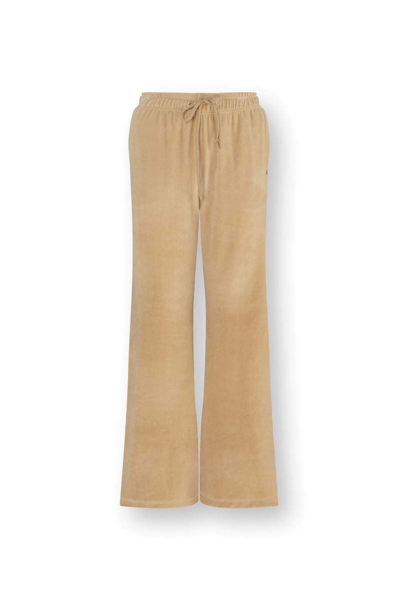 Britta Long Trousers Velvet Beige