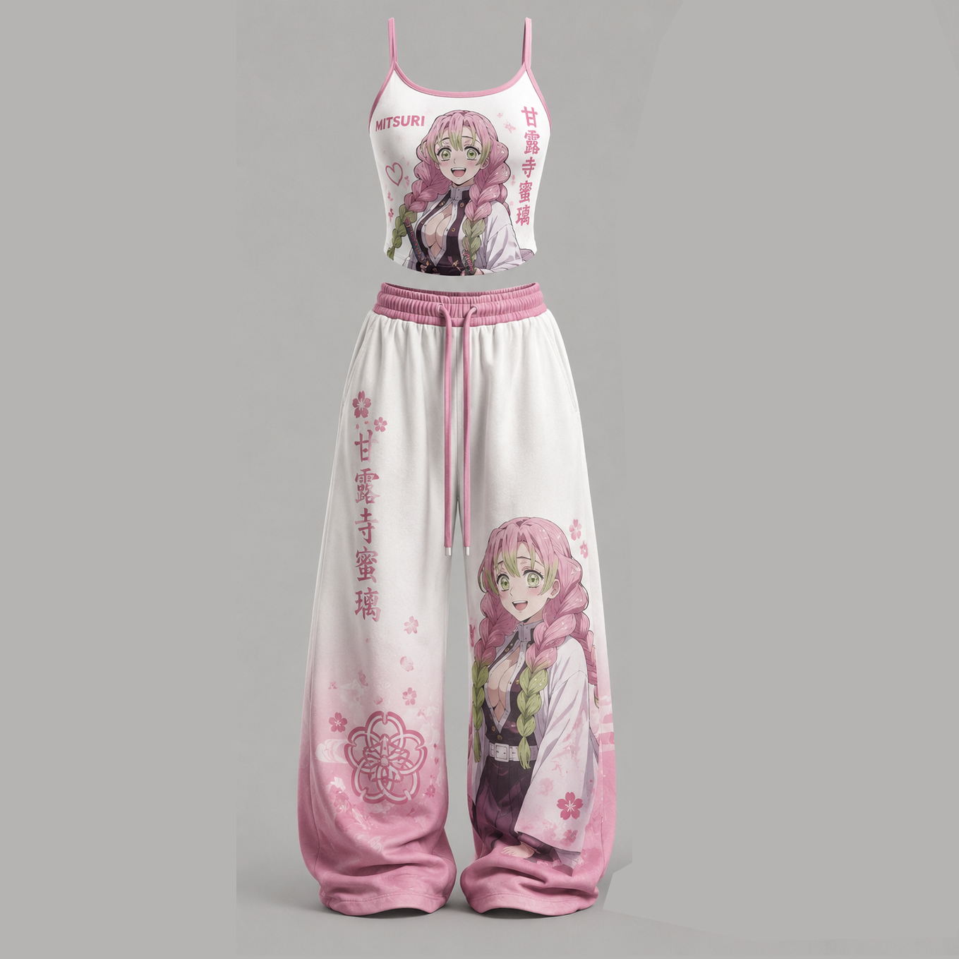 Demon Slayer Top & Elasticated Trousers Two-Piece Set