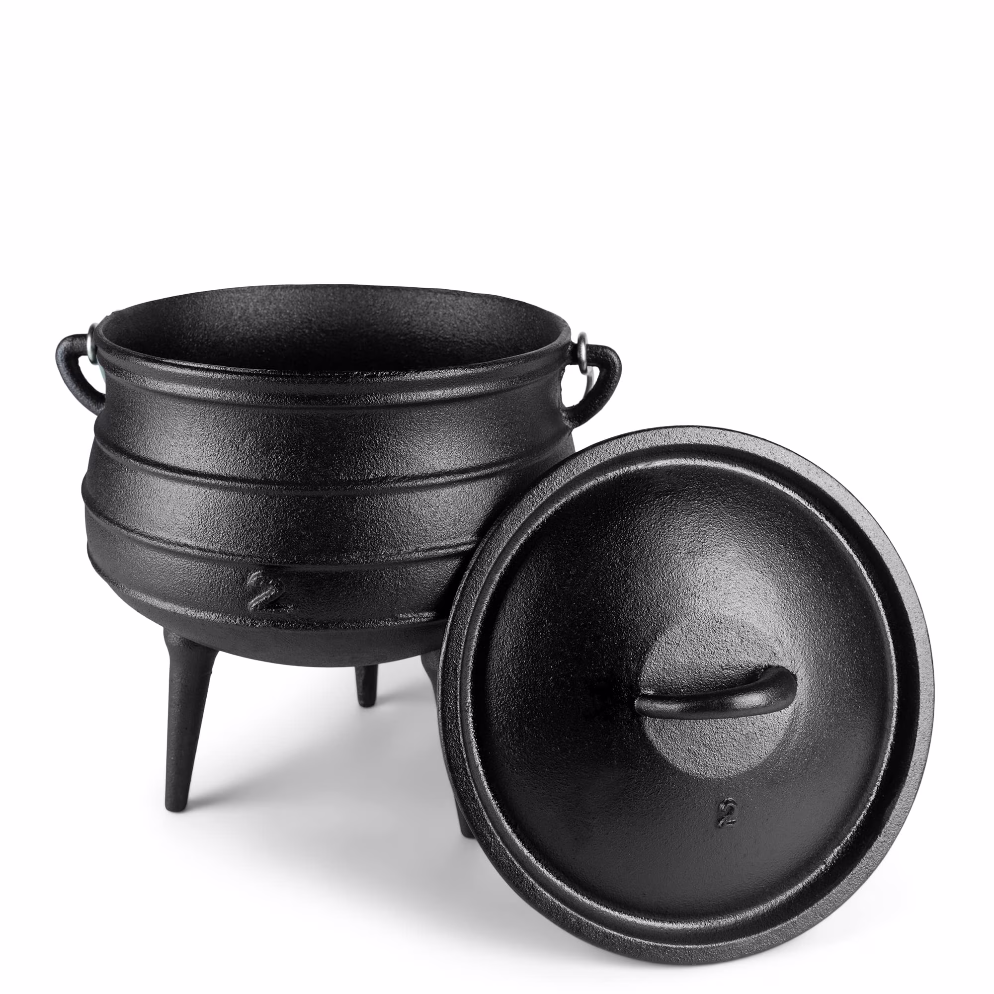 Bruntmor Pre - Seasoned Cast Iron Cauldron - Bruntmor African Potjie Pot with Lid - 3 Legs for Even Heat Distribution - Camping Dutch Oven Cookware for Over - the - Fire Cooking - 10 Quarts, X - Large