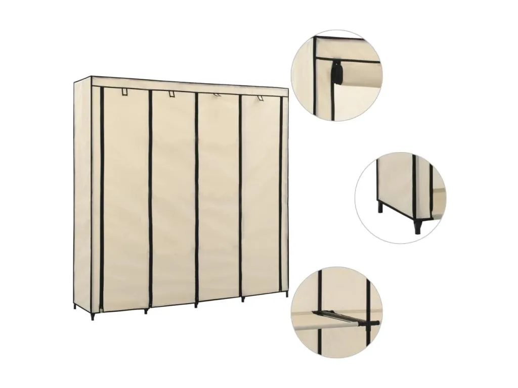 Armario con 4 compartimentos Crema 175x45x170 cm 60140IKQO
