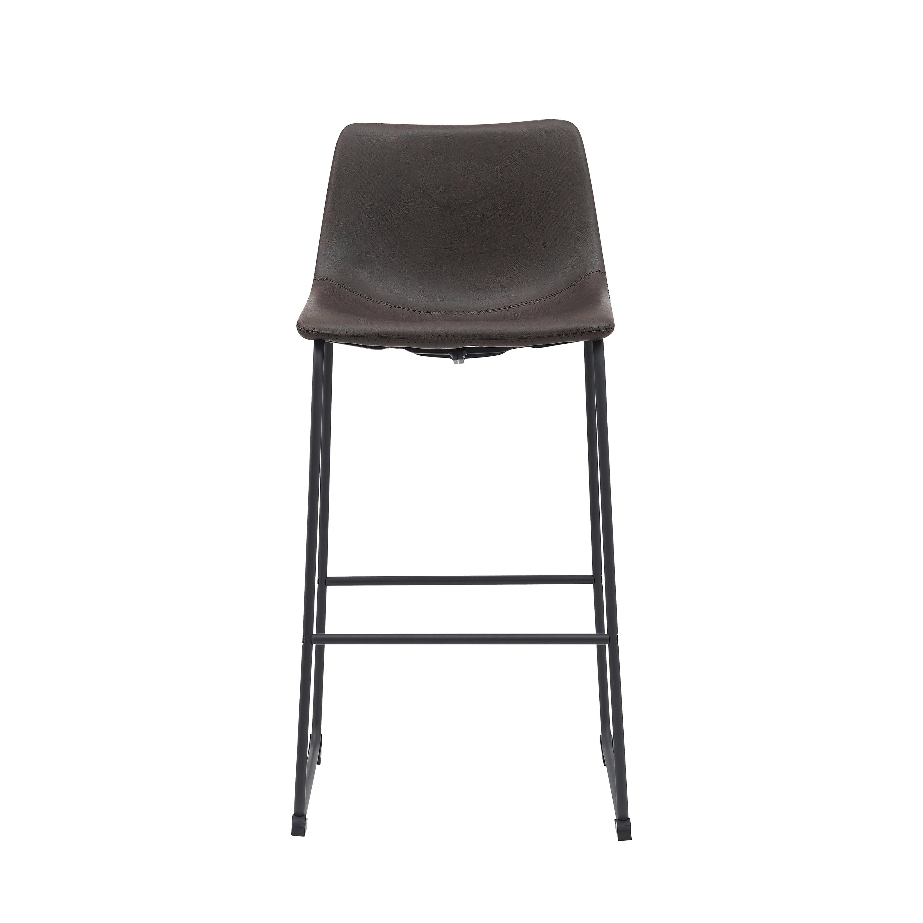 LABEL51 - Barkruk Risto - Donkerbruin PU - Zwart Metaal