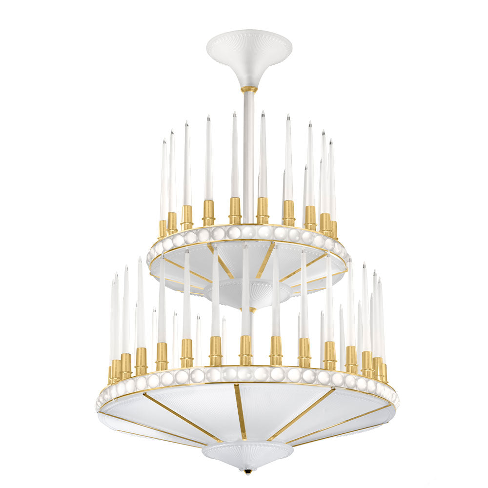 LUSTRE PERLES - CRISTAL INCOLORE, FINITION DORÉ SATINÉ