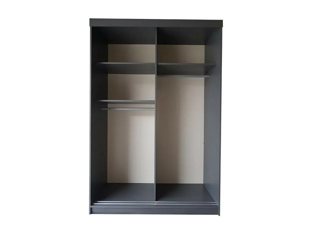 Armario Nidovia, grafito y blanco, 205x138x60 cm, puertas correderas sqi1704457