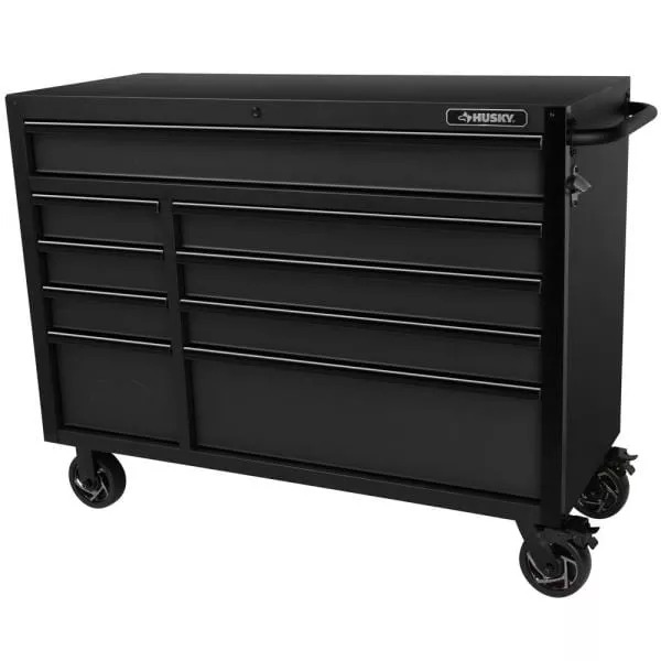 INDUSTRIAL 52 IN. W X 21.5 IN. D 9-DRAWER TOOL CHEST ROLLING CABINET IN MATTE BLACK