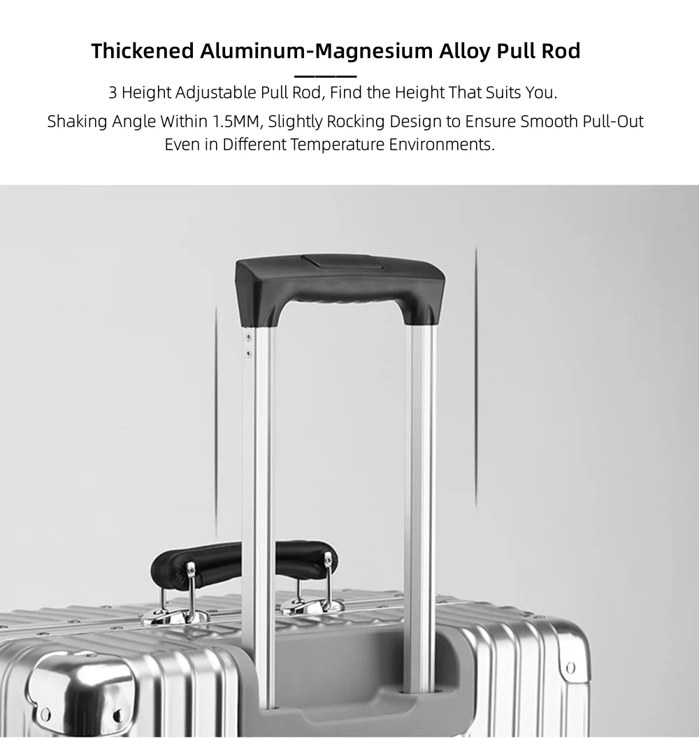All Aluminum Magnesium Carry on Luggage Airline Approved, Hardside Carry on Suitcase with TSA Lock, Zipperless Luggage Checked Luggage Metal Rolling Luggage for Travel, Business - Image 15