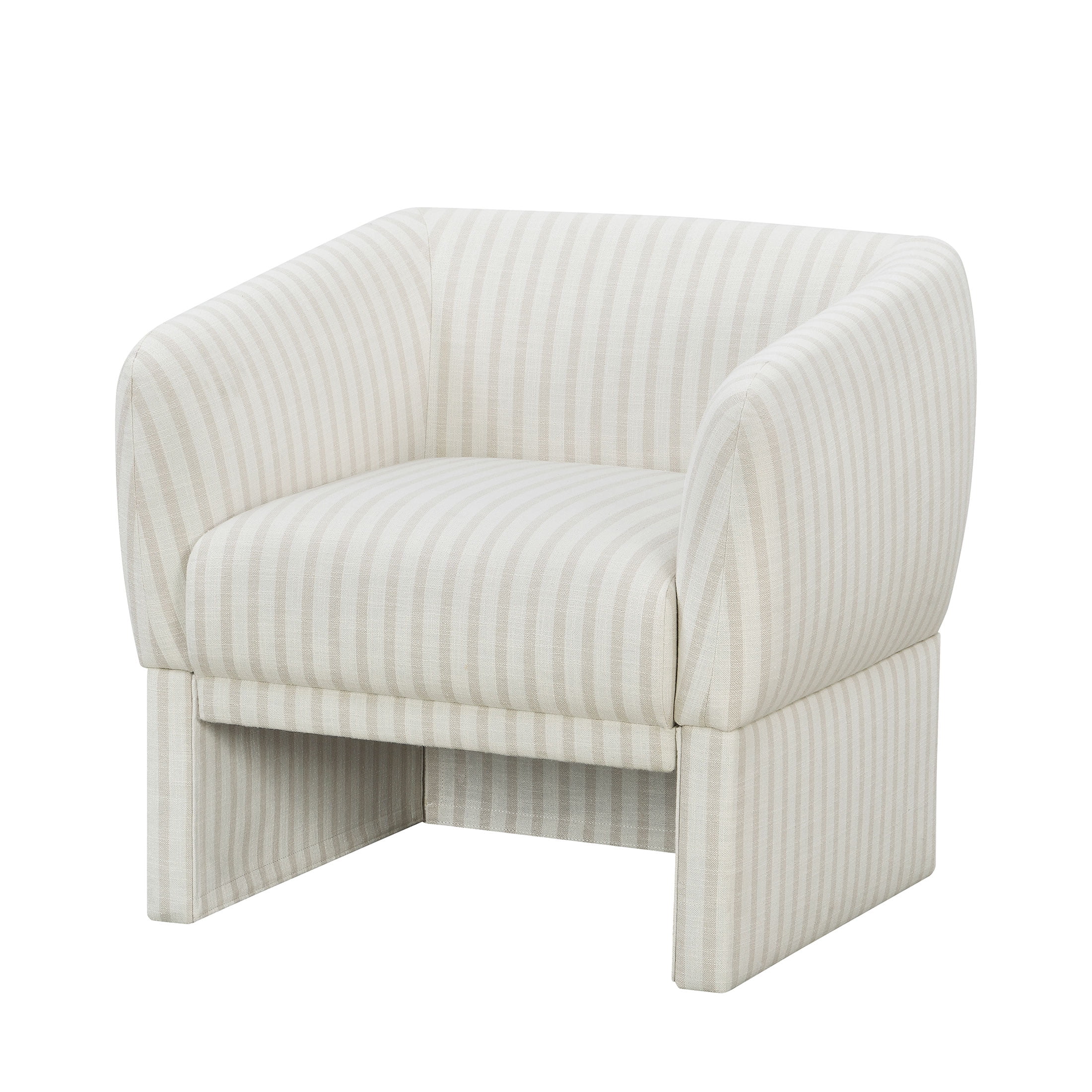Beautiful Small Space Accent Chair by Drew Barrymore, Beige and White Linen - Image 9