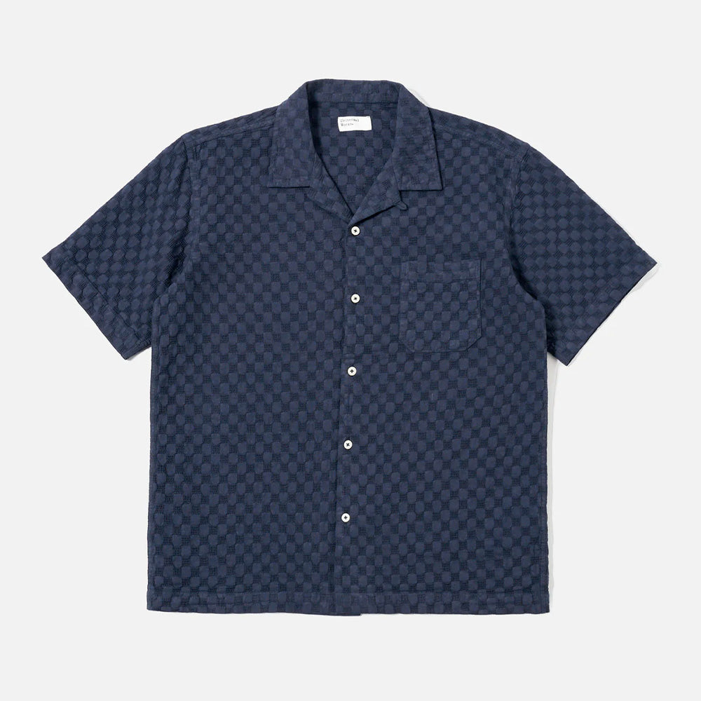 Universal Works - Chemise Dot Waffle Road - Marine