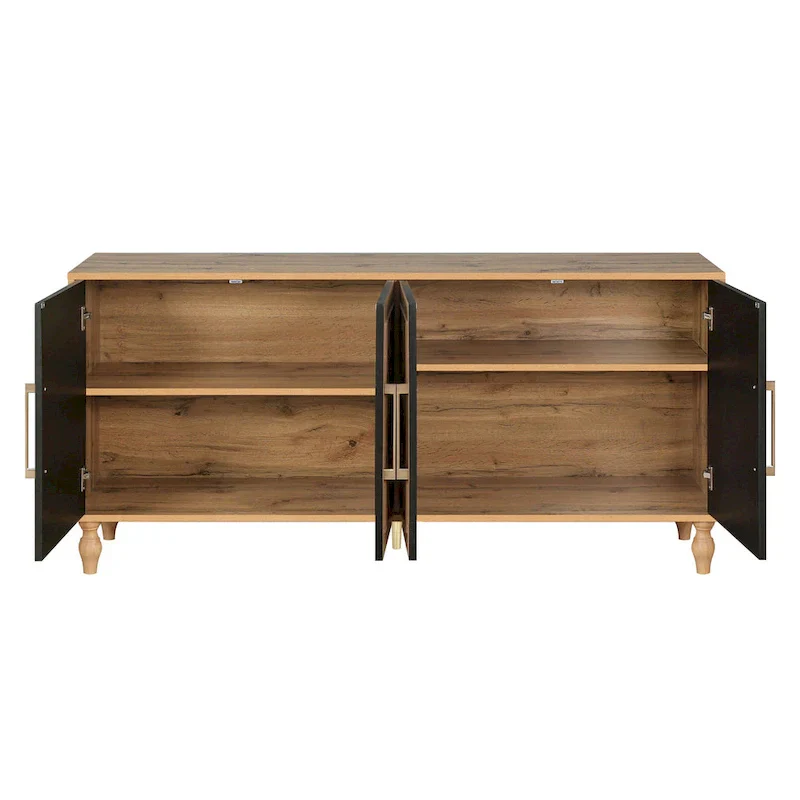 Large Floral Carved Storage Cabinet - Sideboard Buffet