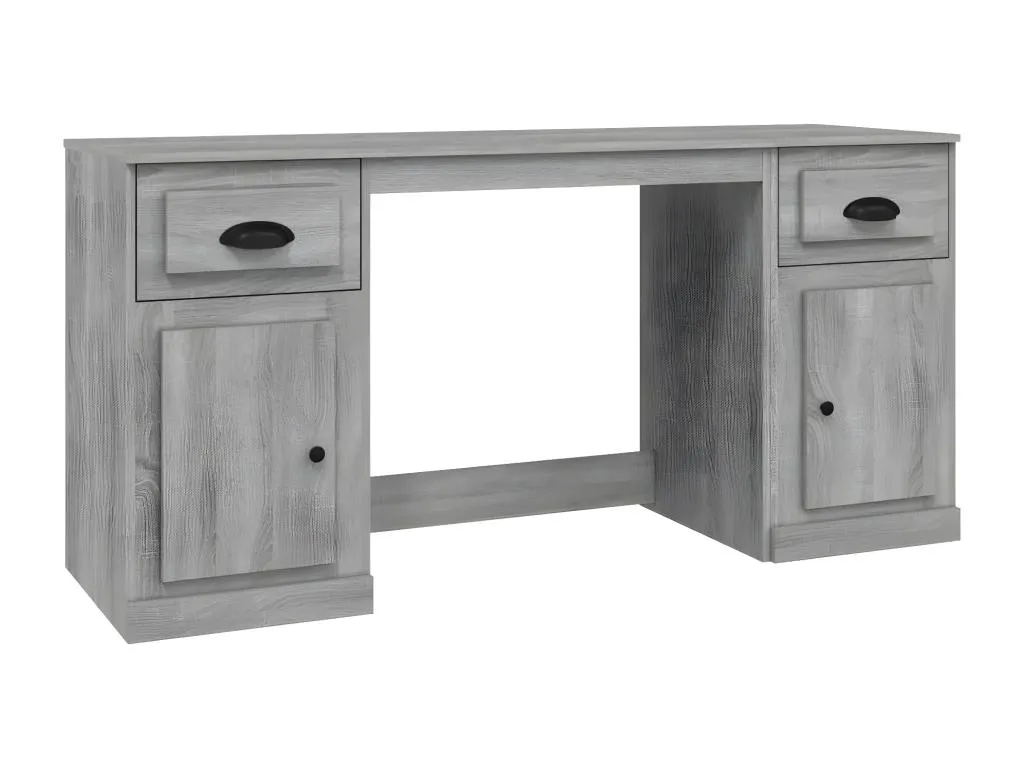 Escritorio con armario contrachapada gris Prietocasa