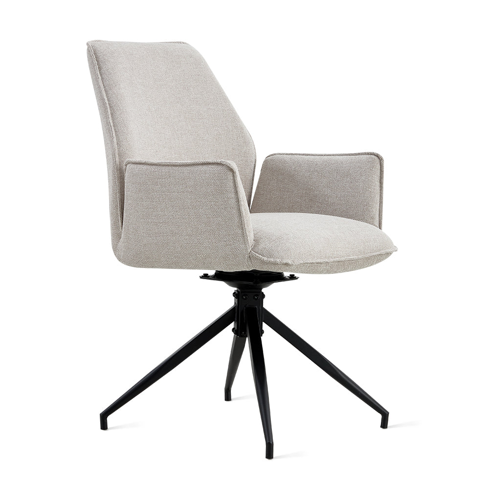 by fonQ Reign Eetkamerstoel - Linnen - Grijs