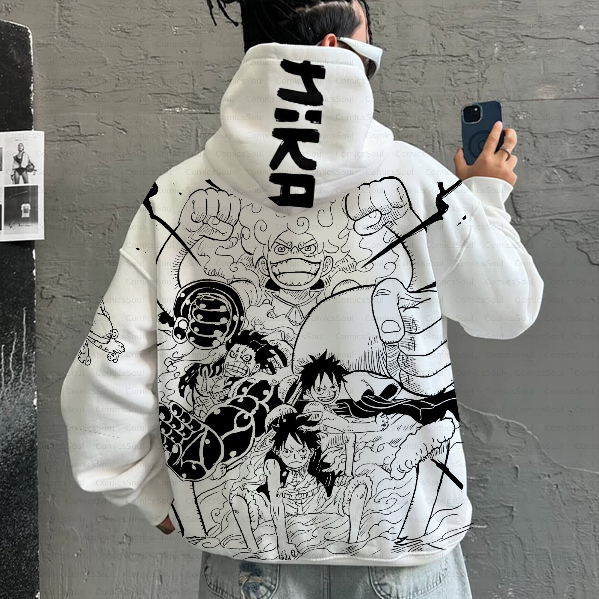 Unisex Anime Inspired Vintage Plush Hoodie