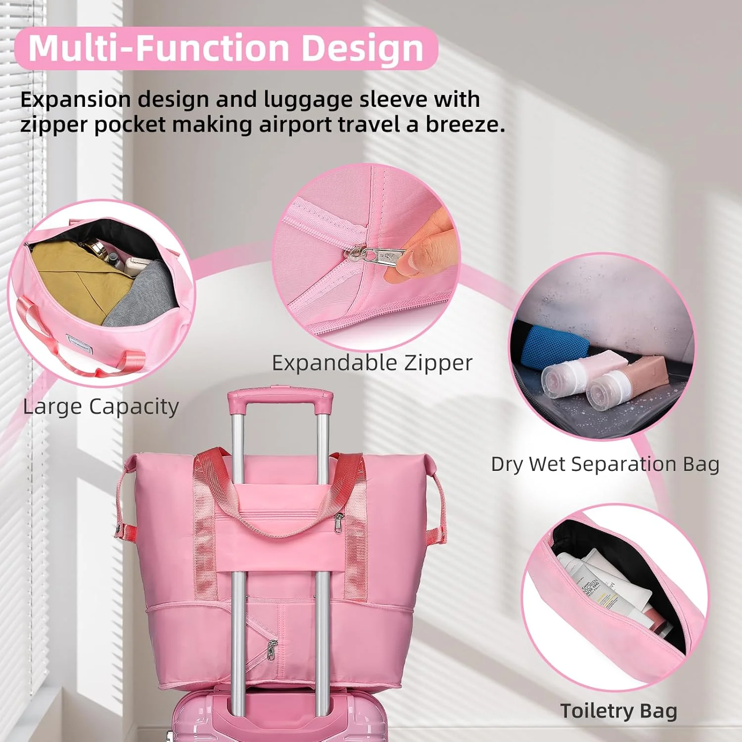 6-piece luggage set, expandable hardshell suitcase set with spinner wheels, lightweight rolling luggage set