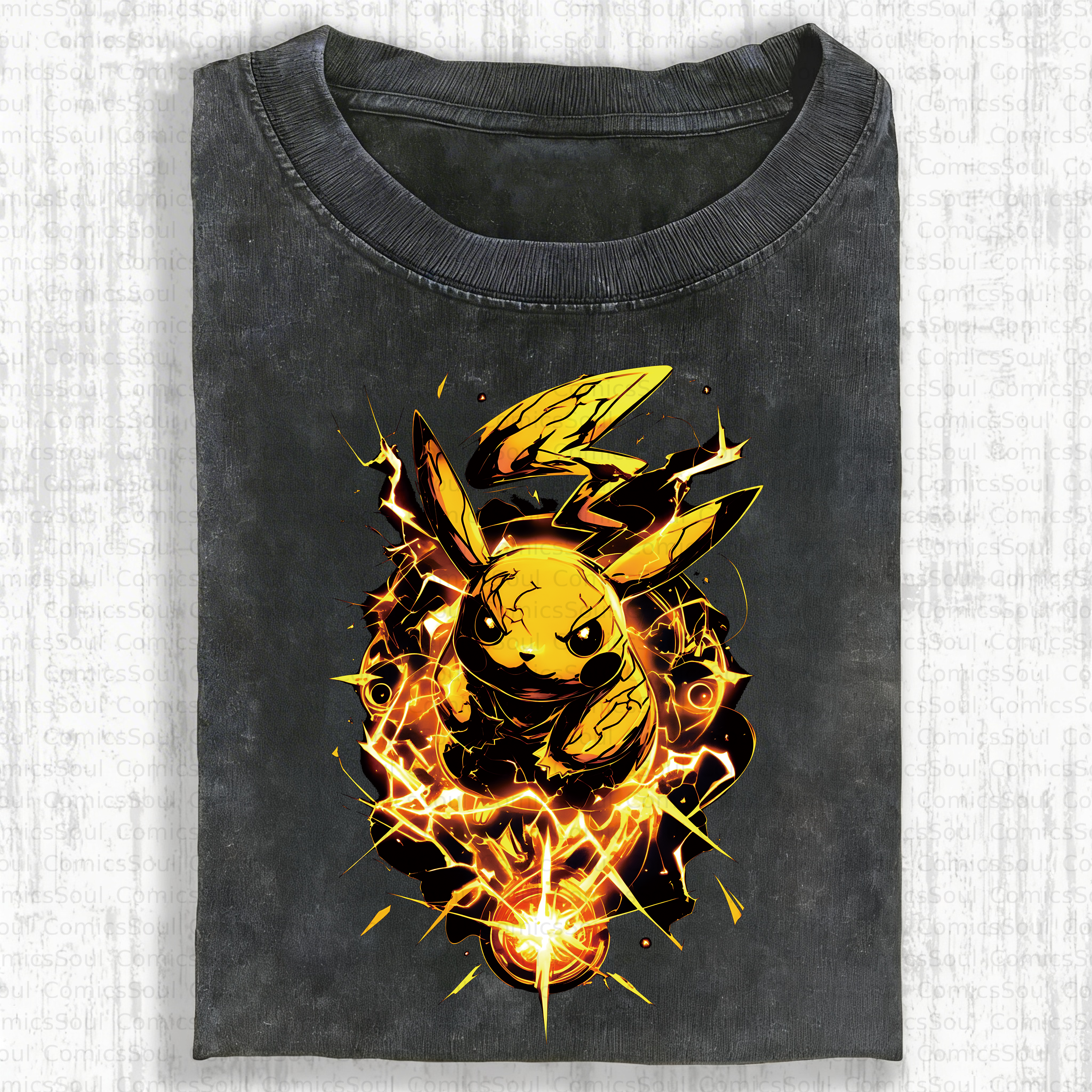 Unisex Anime Inspired Vintage Washed T-Shirt