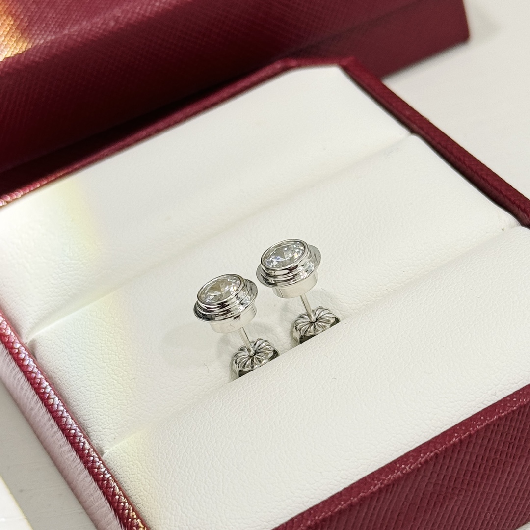 Cartier Minimalistic Single Diamond Necklace Earring Studs - Original Replica Club