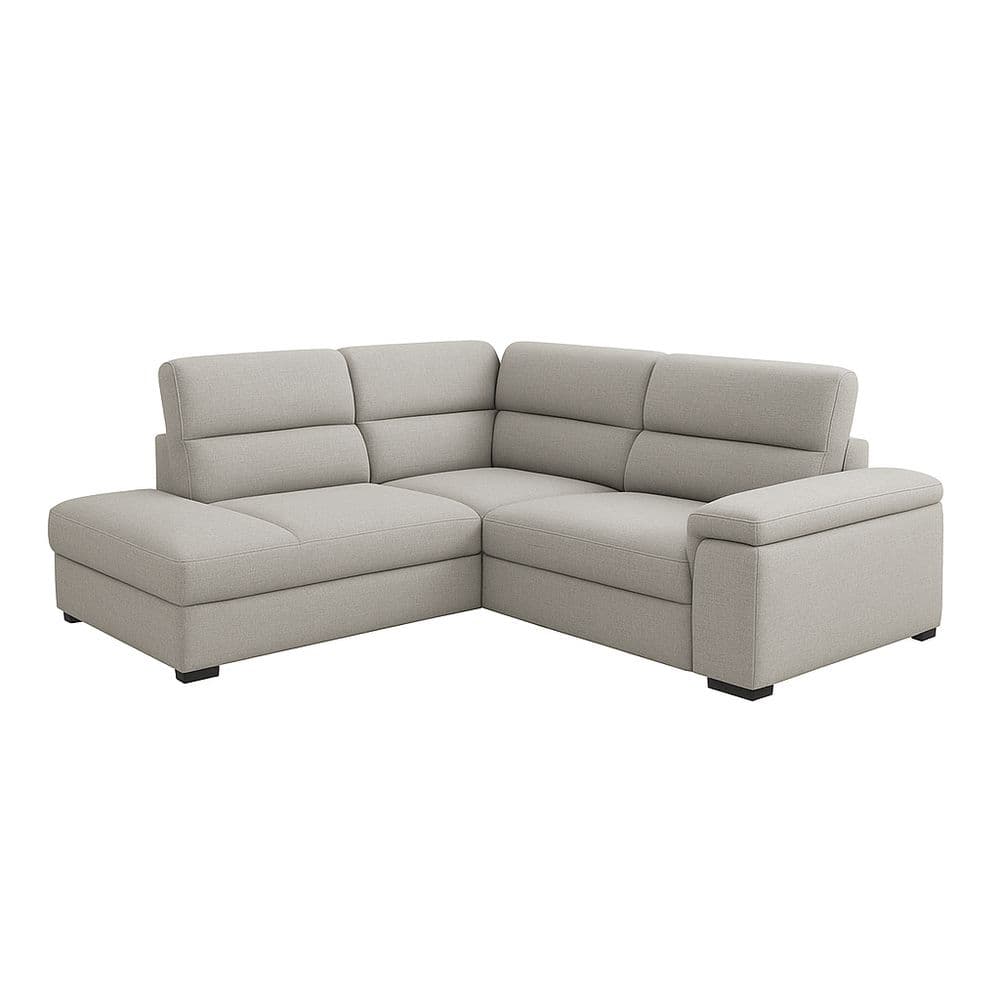Sofá Esquinero Tela Gris L Forma Seccional 255x255 cm