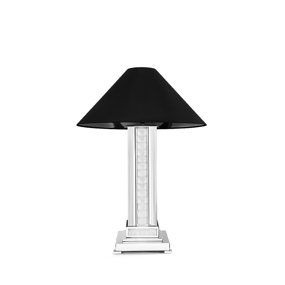 LAMPE RAISINS GRAND MODÈLE - CRISTAL INCOLORE ET CHROMÉ, ACIER POLI, GRAND MODÈLE