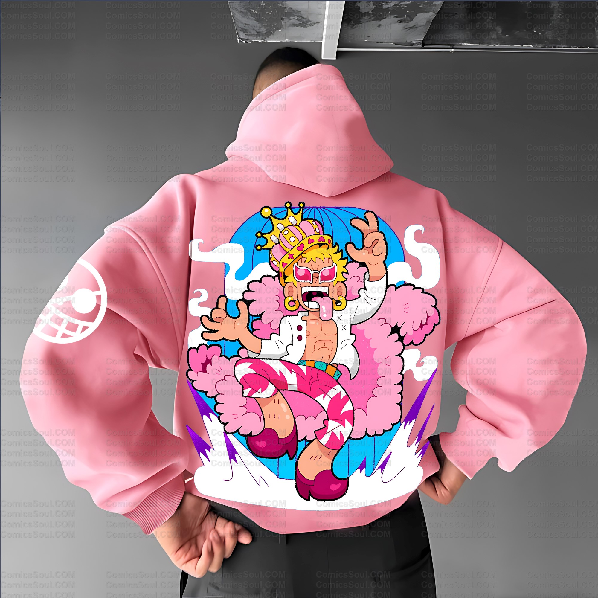 Plus Velvet Unisex Anime Graphic Streetwear Vintage Hoodie