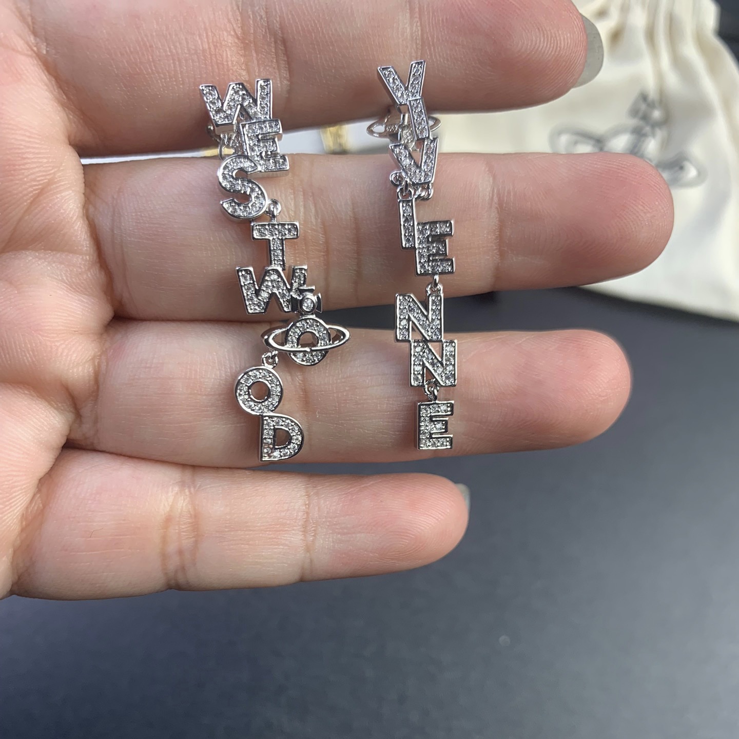 Vivienne Westwood Letters Asymmetric Earrings - Original Replica Club
