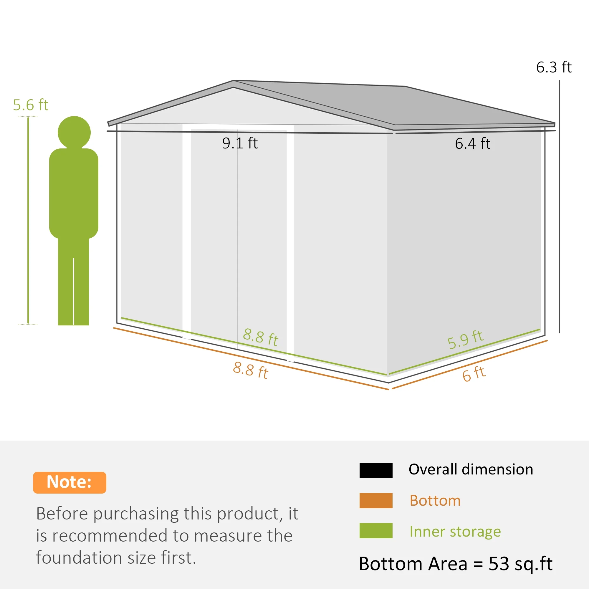 Outsunny 7' x 4' Metal Storage Shed Organizer, Garden Tool House with 4 Vents and 2 Sliding Doors for Backyard, Patio, Garage, Lawn, Dark Gray - Image 48