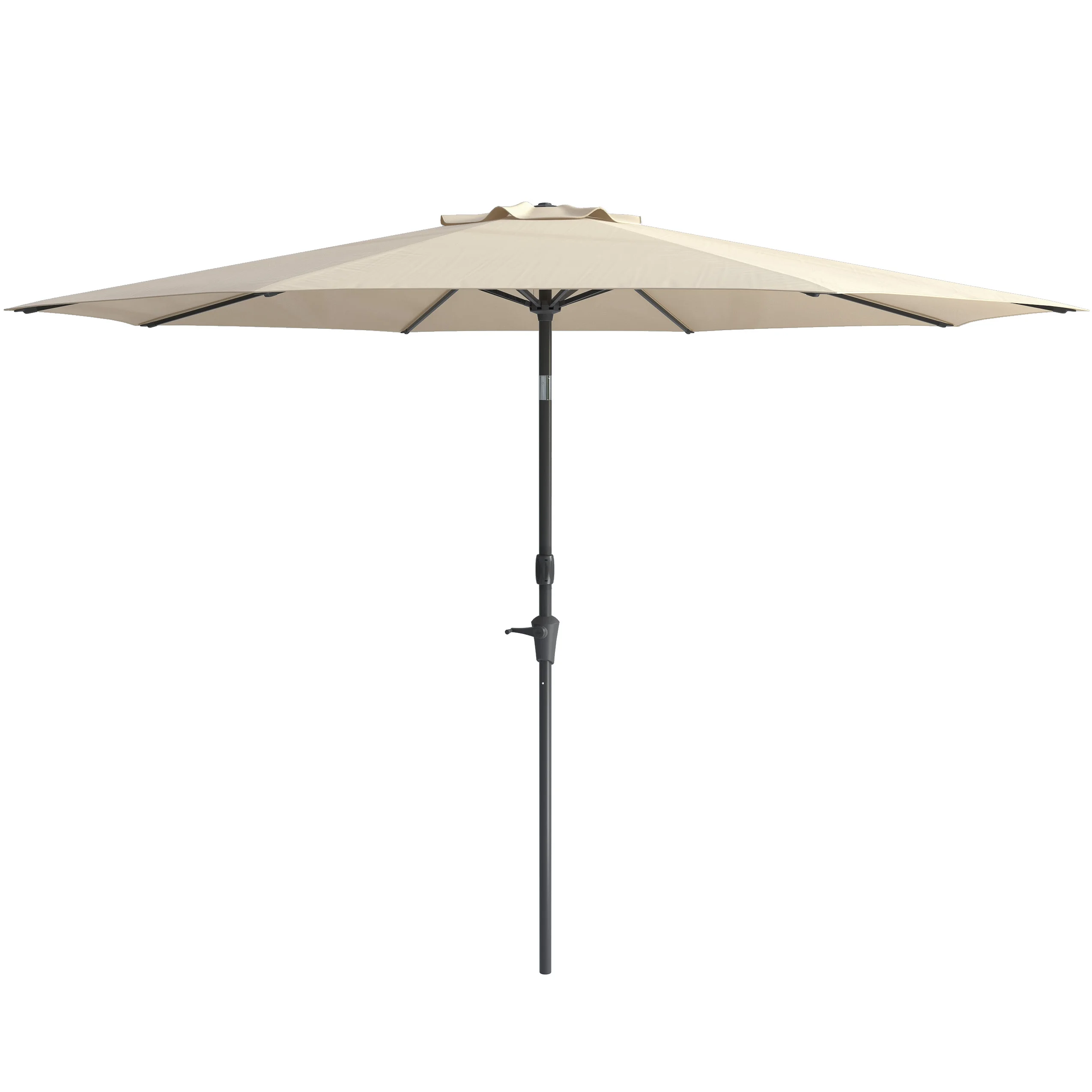 CorLiving 10 Foot Wind Resistant Patio Umbrella, Outdoor Parasol with Crank Tilt, Round Market Umbrella for Patio, Umbrella with Crank, Tilt Umbrella, Outdoor Umbrella, White - Image 4
