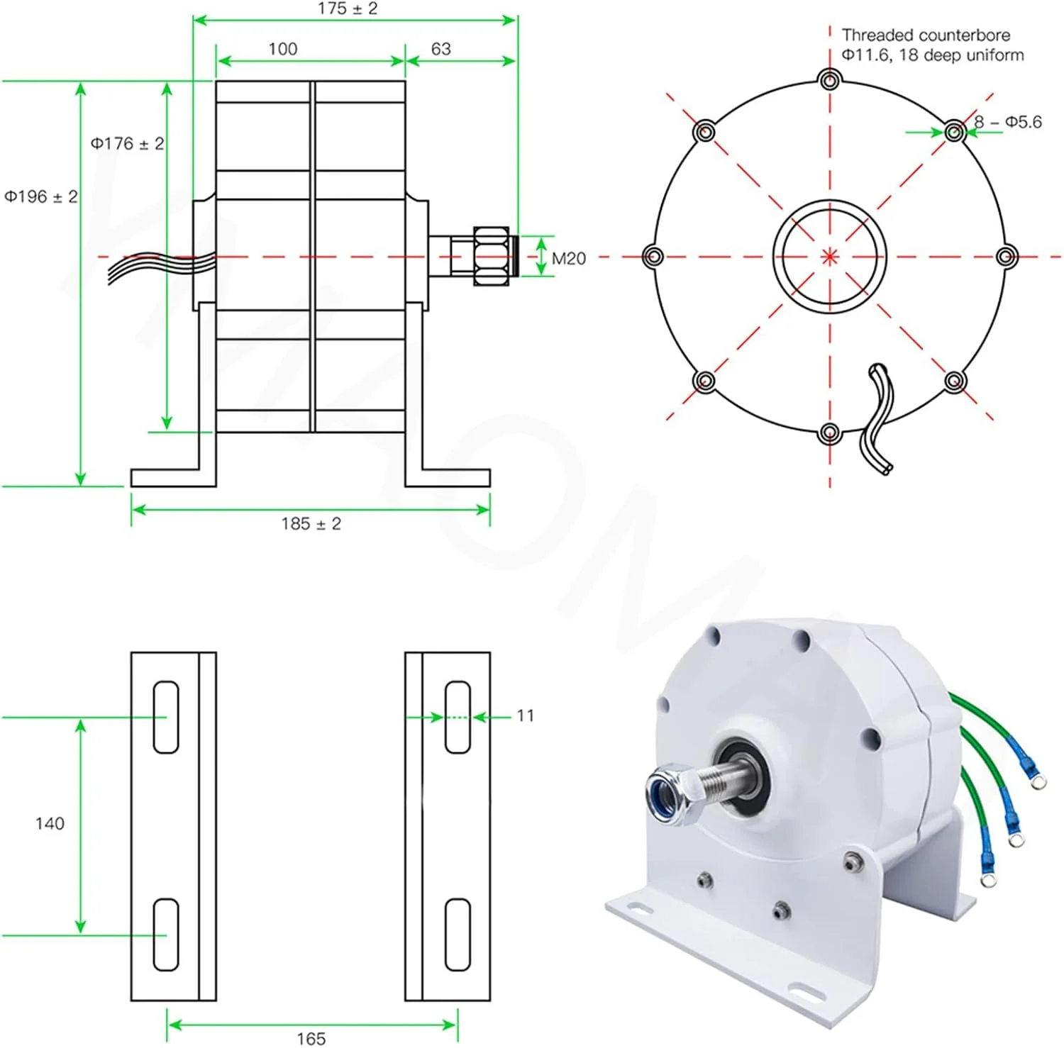 12000W Low RPM Permanent Magnet Generator 12V 24V 48V 120V 220V, Free Energy Gearless Permanent Magnet Generator Motor DIY for Wind Turbine Water Turbine,12V