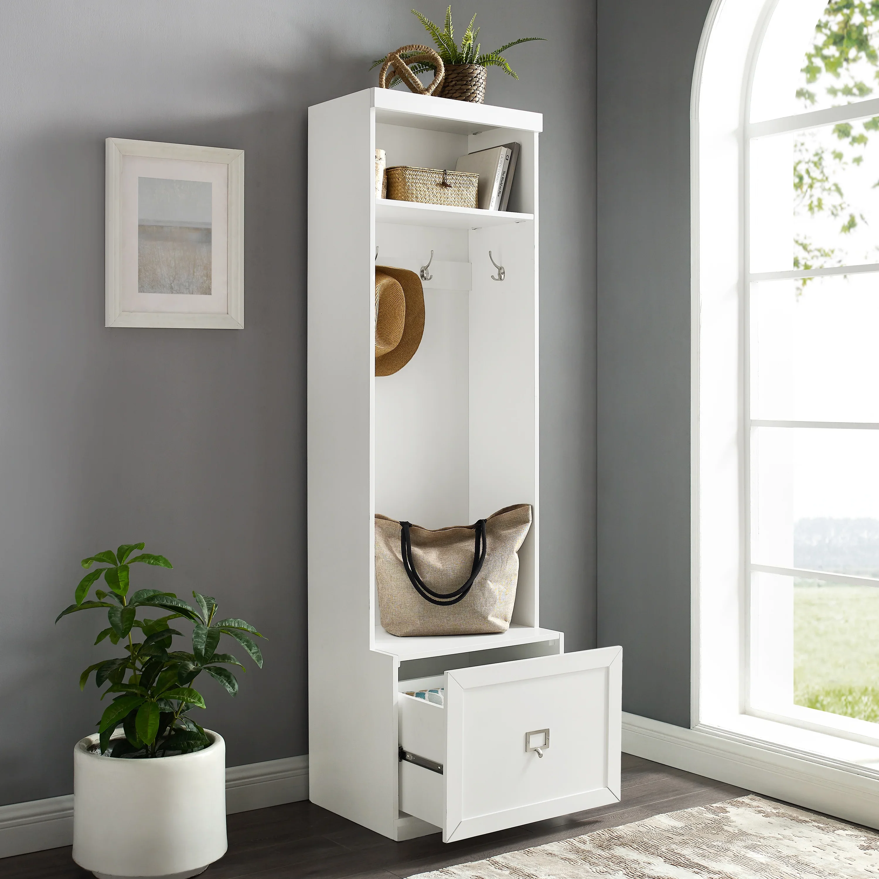Crosley Furniture Harper Hall Tree in White