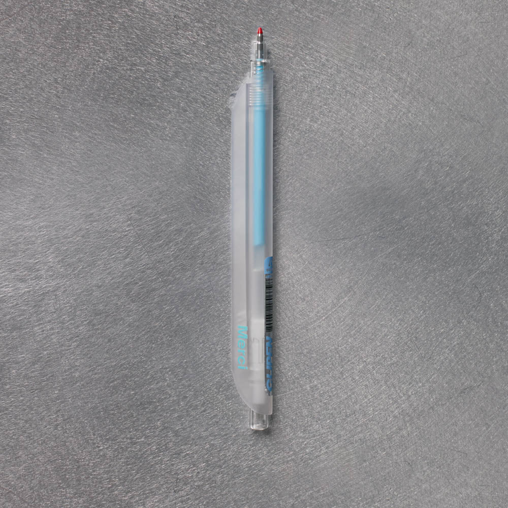Stylo Merci Transparent - Bleu