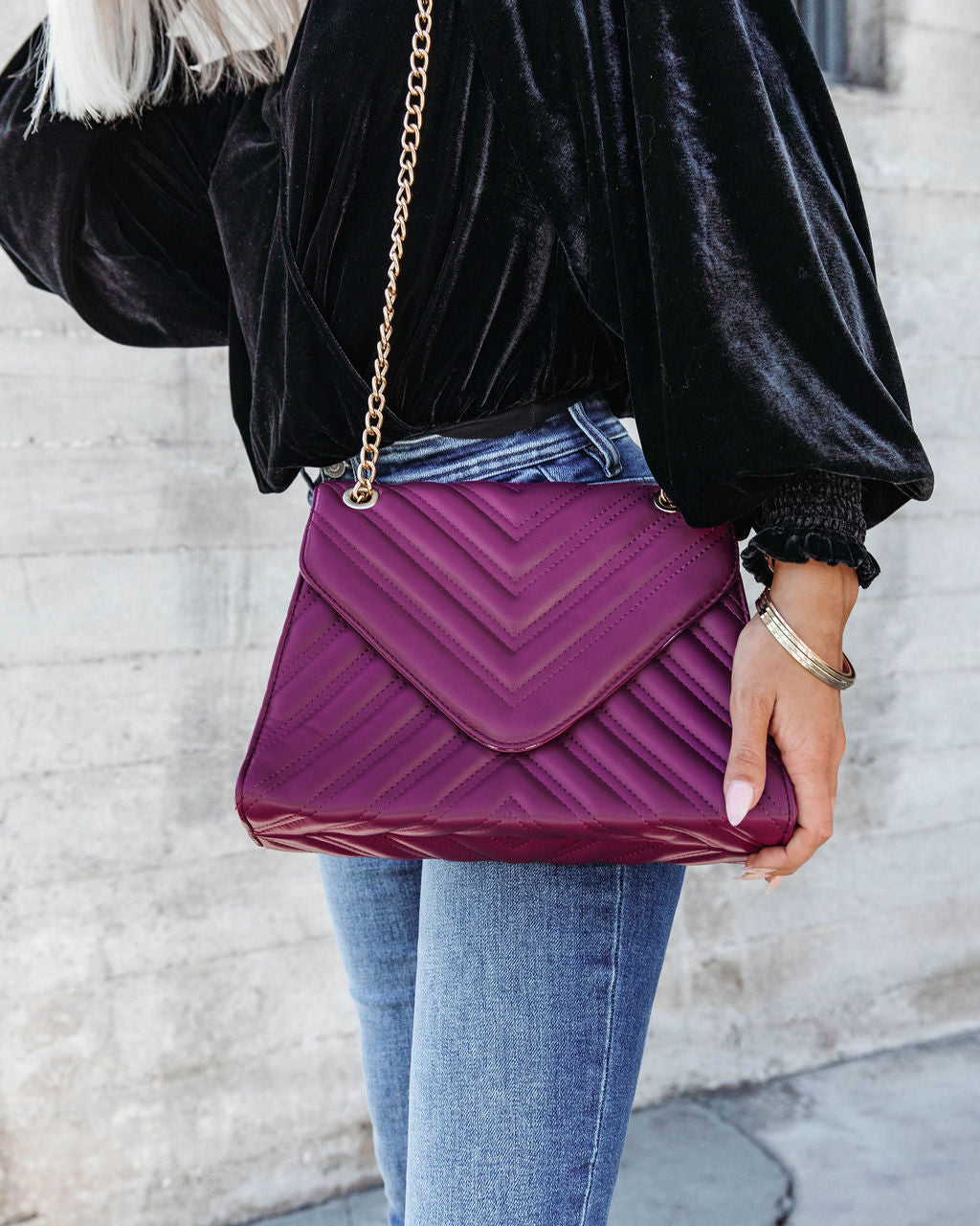 Pamela Padded Crossbody Bag - Purple - Se7enfashion