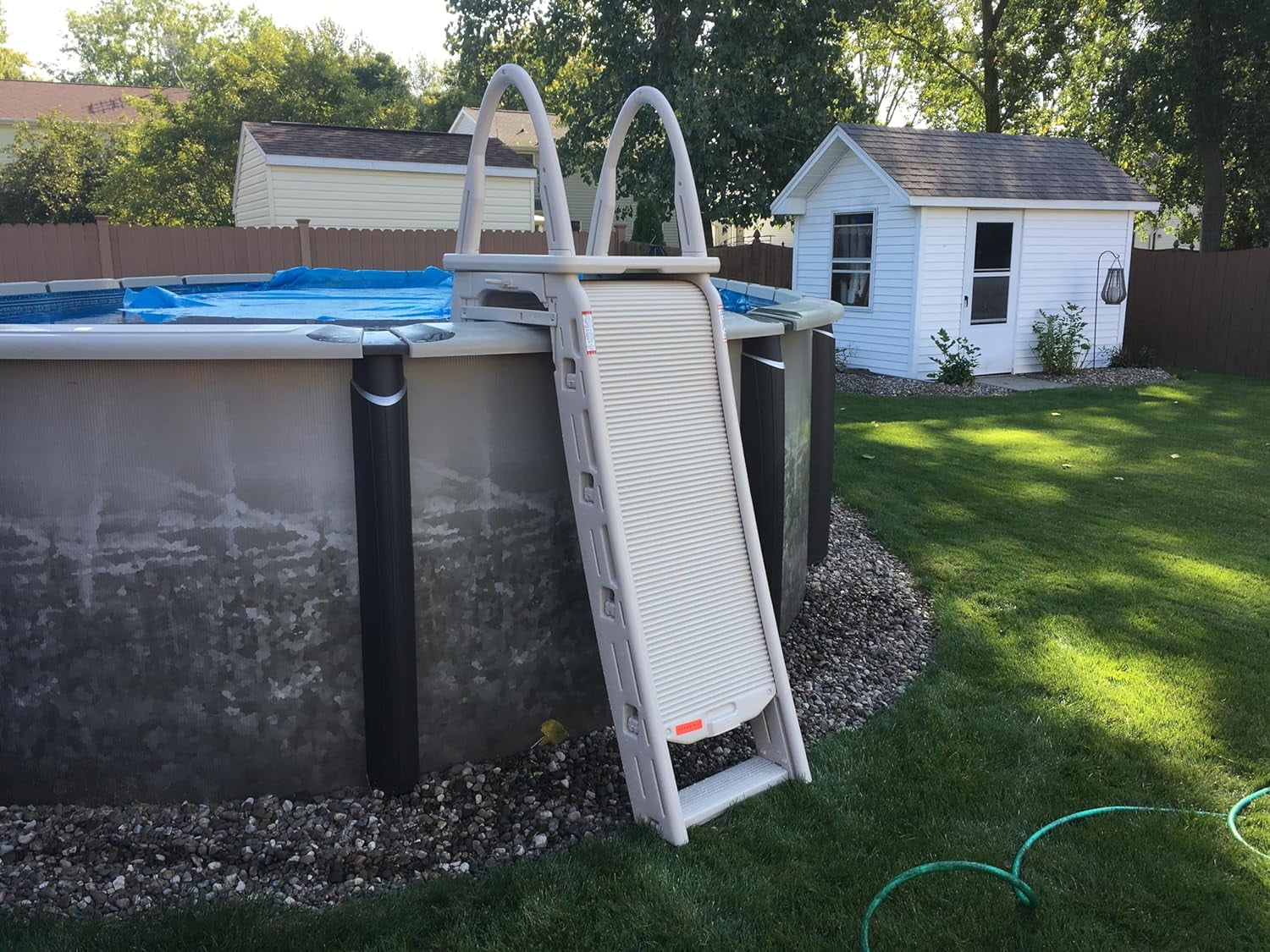 confer plastics a-frame 7200 above ground adjustable pool roll-guard safety ladder - Image 3
