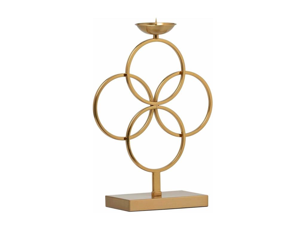 Portavelas Metal Dorado 30x12x43 Cm