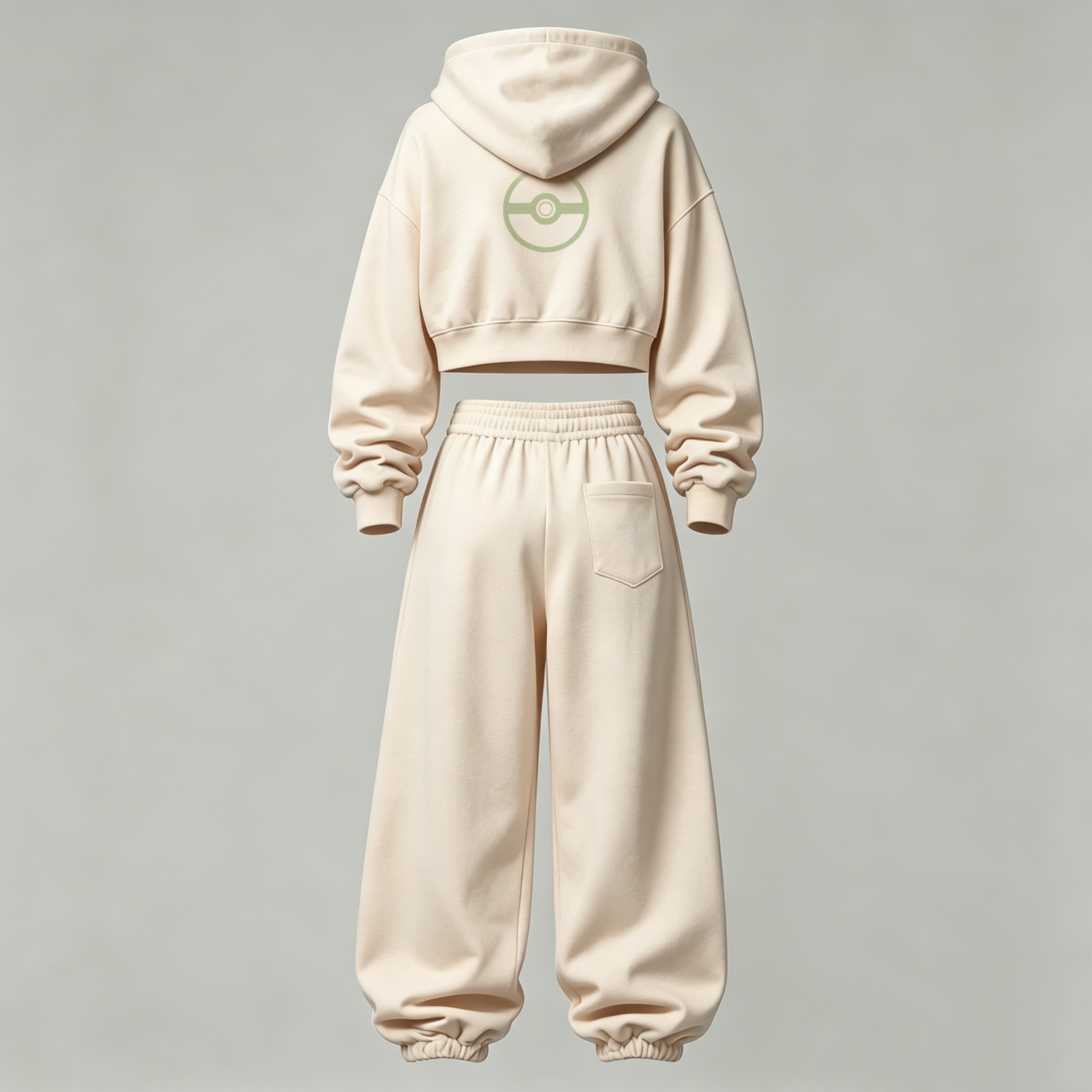 Pokémon Cropped Long Sleeve Hoodie & High Waist Jogger Pants Two Piece TeeThreads Sustain the Scene with Custom Apparel