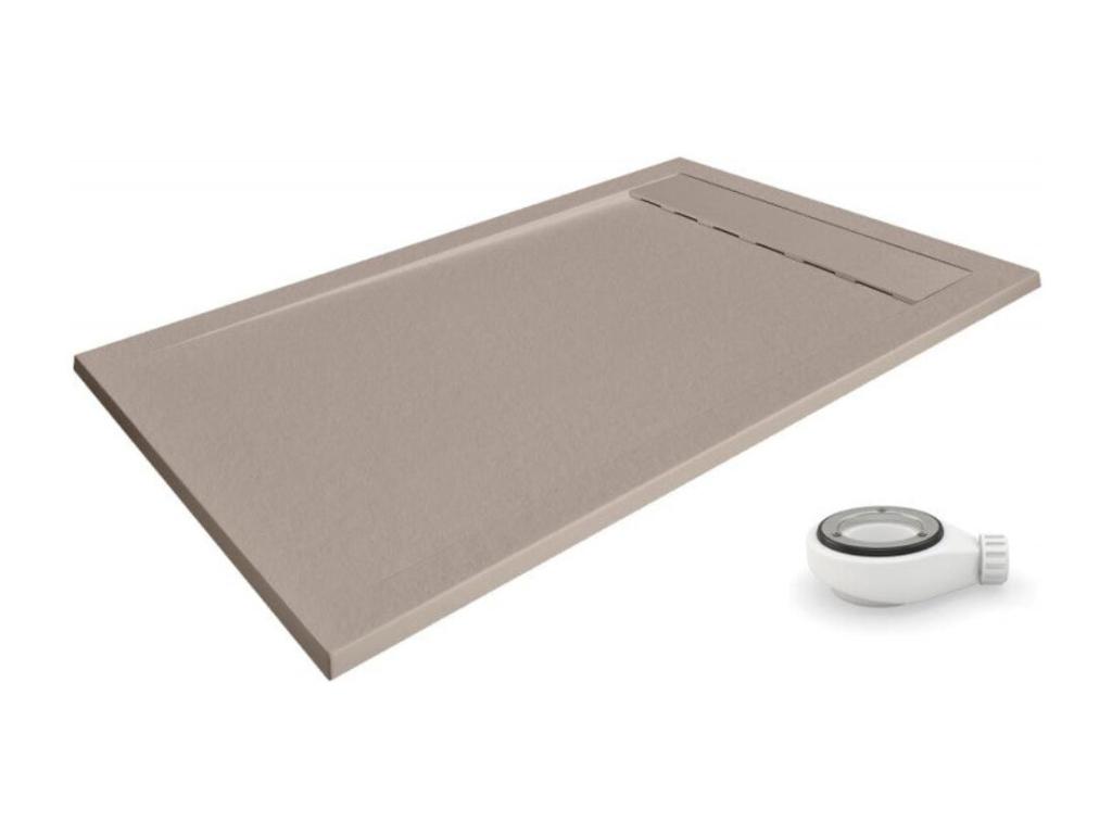 Plato de ducha ambiente moka - 70x150cm - resina con cargas minerales
