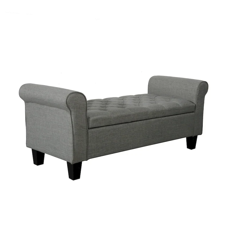 Porthos Home Theon Fabric Button-Tufted Flip-Top Storage Bench