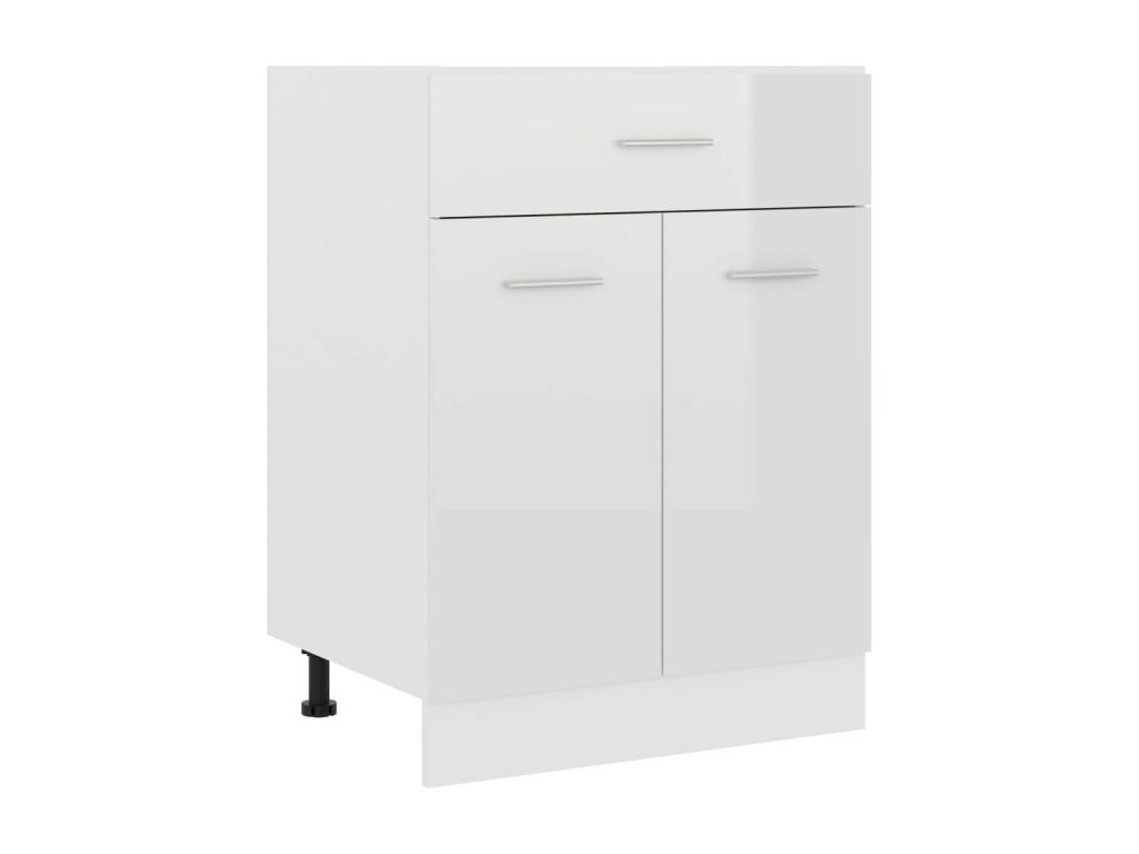 Armario inferior madera ingeniería blanco brillo 60x46x81 - 5 cm