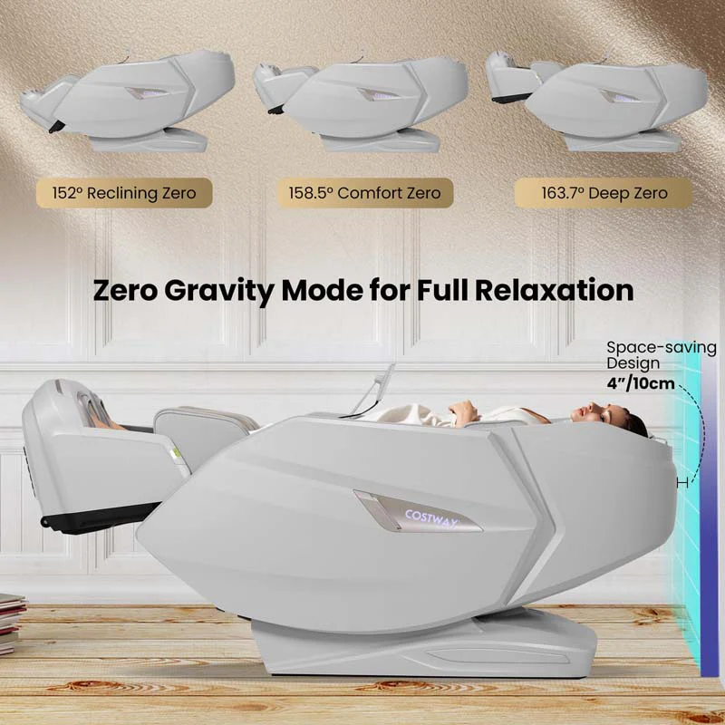 Eletriclife 4D Dual Roller System Flexible Track Zero Gravity Full Body Massage Chair with Heart Rate Monitor