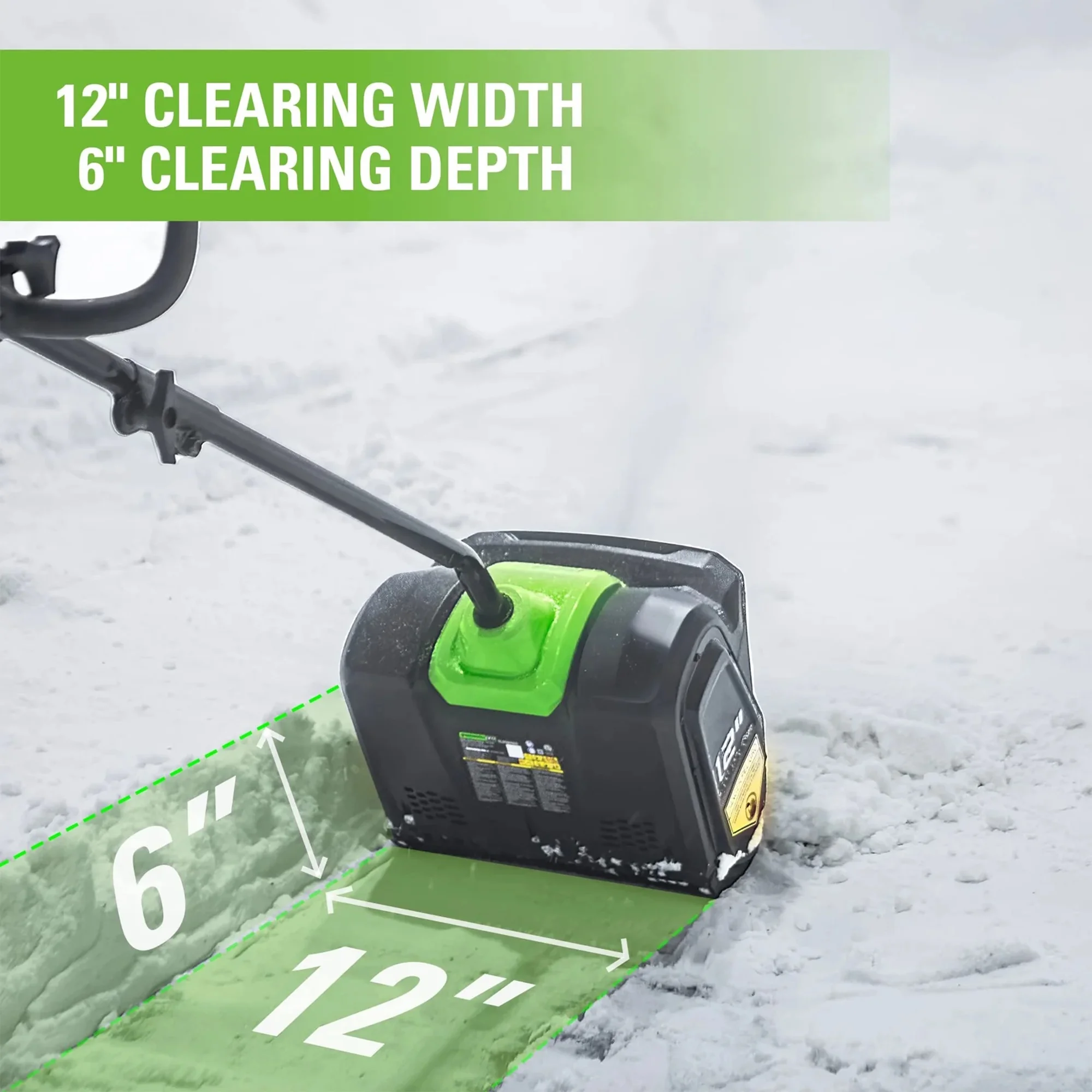 Greenworks 12" 80V Cordless Snow Shovel, Battery Not Included, 2601202