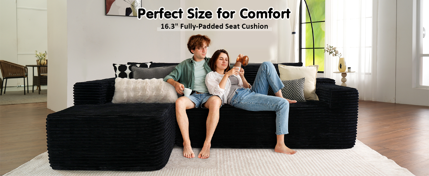 Modern Minimalist 104 L-Shape Couch