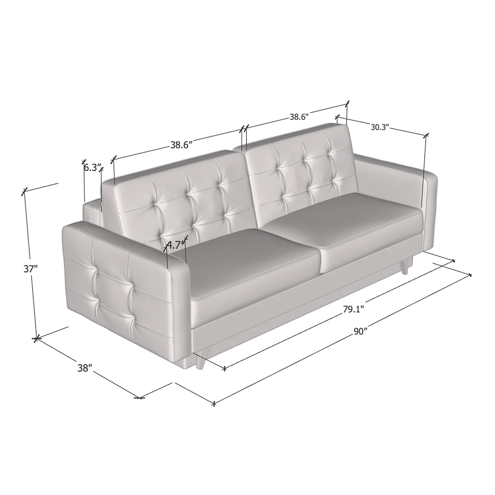 Meble Furniture Vegas Queen Sofa Bed with Storage, Multiple Colors - Image 16