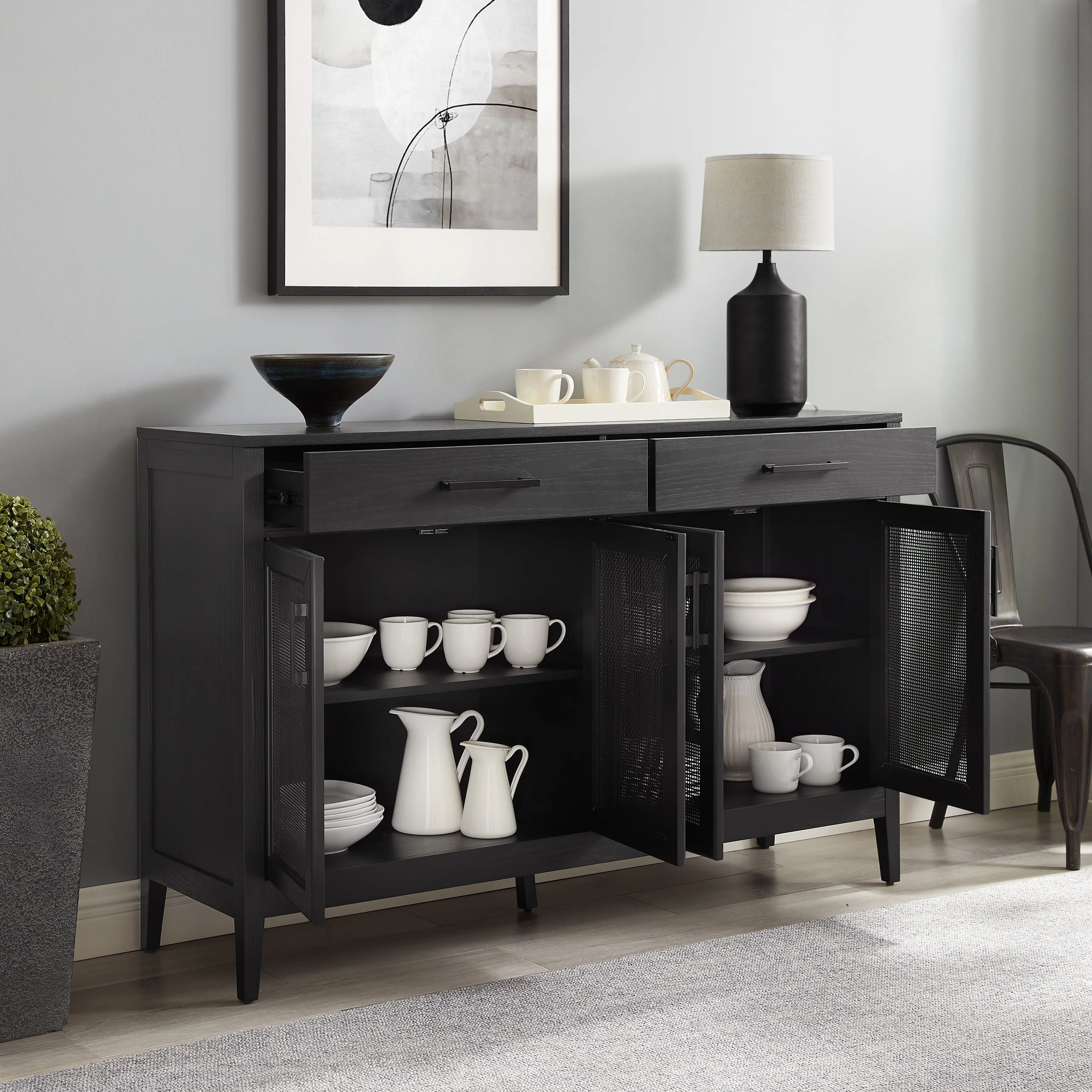 Crosley Furniture Milo Sideboard Black - Image 6