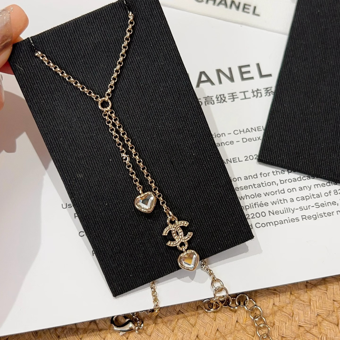 Chanel CC Love Heart Pendant Y Drop Necklace - Original Replica Club