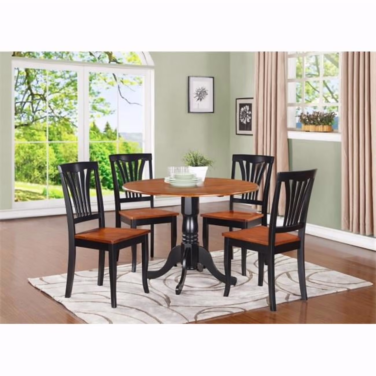East West Furniture 3 Pc Kitchen nook Dining set-Kitchen Table and 2 Kitchen Chairs