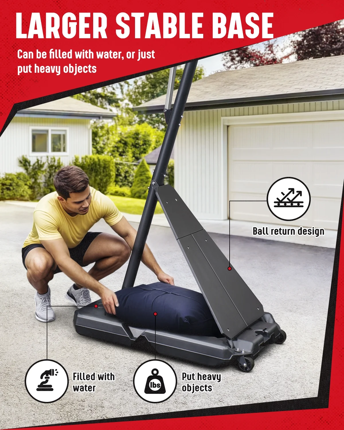 Seray Basketball Hoop with 4.8-10 feet Height Adjustable for Kids/Adults, Portable Basketball Goal with 44 inch Backboard and 2 Wheels for Outdoor/Indoor Sports - Image 10