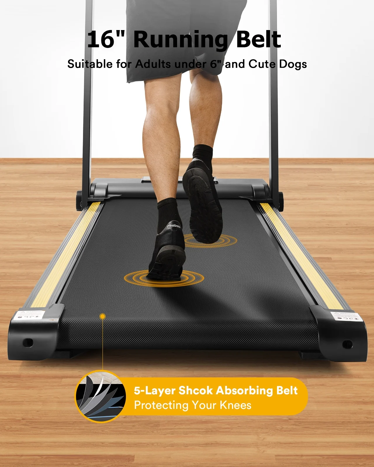 UREVO Folding Treadmill, 2.25HP Portable Mini Treadmills for Home Office, Compact Threadmill with 12 HIIT Modes, LCD Display, 265 lbs Capacity - Image 2