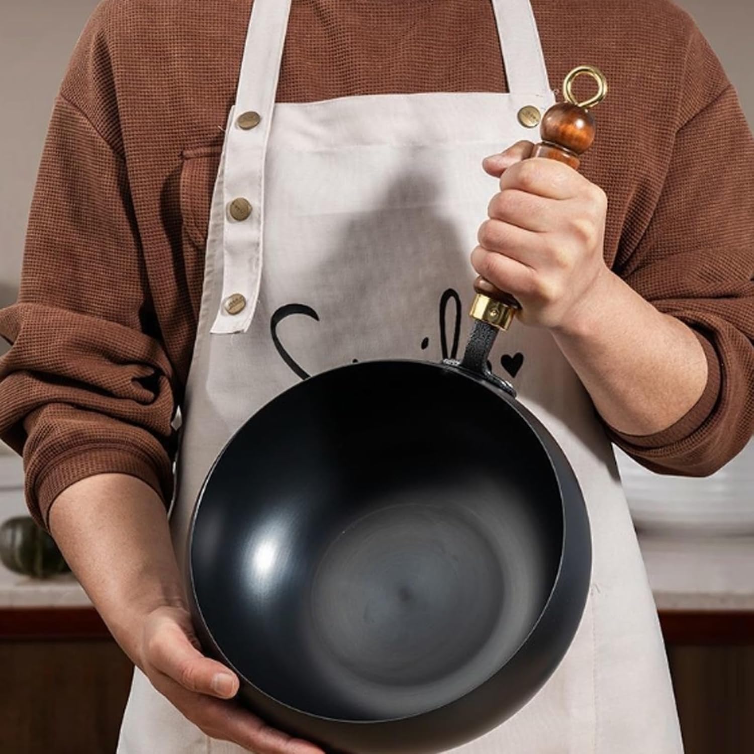 Japanese Cast Iron Cookware,Cast Iron Wok,Iron for Cooking,Handmade Forging Small Frying Pan, Mini Iron Pan, Uncoated, Non Stick Household Frying Pan(26cm)