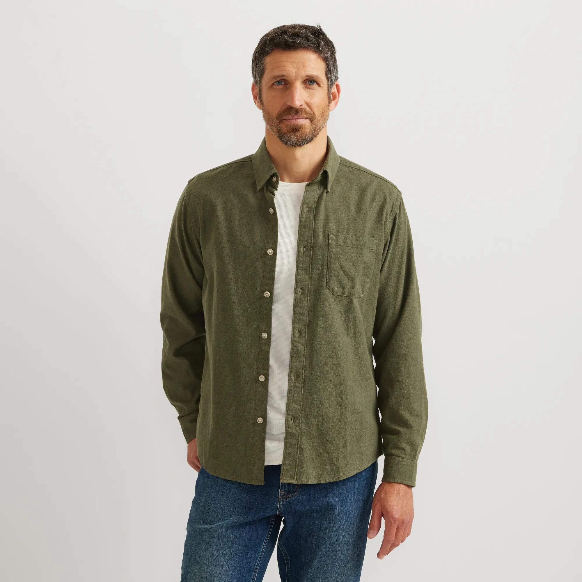Men's Eddie's Favorite Flannel Classic Fit Shirt - Solid - Eddie Bauer Outlet