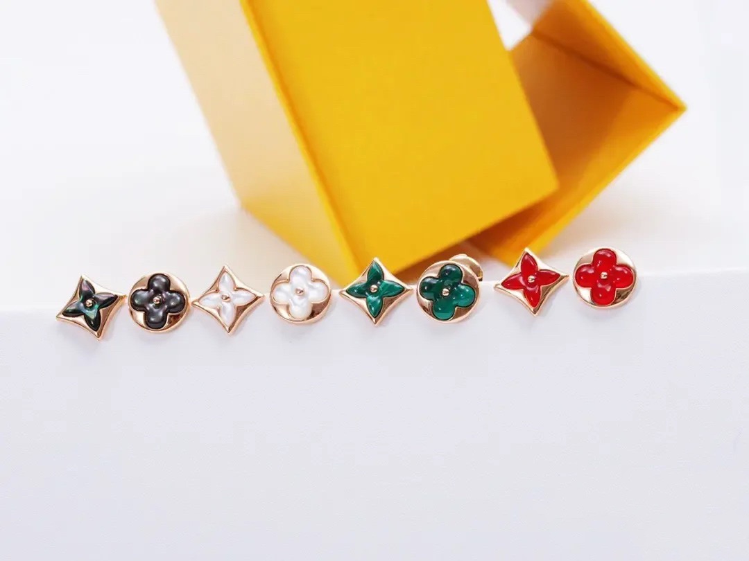 Louis Vuitton Asymmetrical Rose Gold Stud Earrings - Original Replica Club